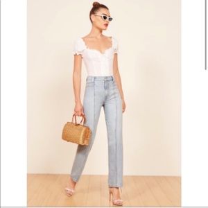Reformation 70s Jeans Light Wash High Waisted Flare Jean Size 25
